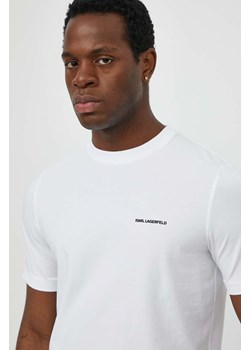 Karl Lagerfeld t-shirt męski kolor biały gładki ze sklepu ANSWEAR.com w kategorii T-shirty męskie - zdjęcie 170653729