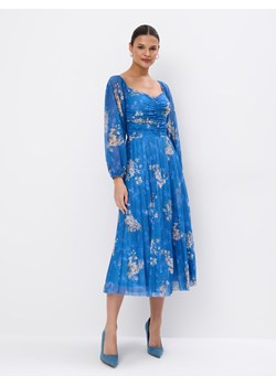 Mohito - Niebieska sukienka midi w kwiaty - błękitny ze sklepu Mohito w kategorii Sukienki - zdjęcie 170654856