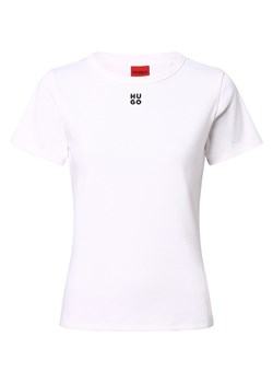 HUGO Koszulka damska - Deloris Kobiety biały jednolity ze sklepu vangraaf w kategorii Bluzki damskie - zdjęcie 170654969