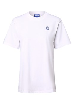 HUGO BLUE Koszulka damska - Vintage Tee_B_1 Kobiety Bawełna biały jednolity ze sklepu vangraaf w kategorii Bluzki damskie - zdjęcie 170654977