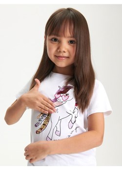 Sinsay - Koszulka z nadrukiem - biały ze sklepu Sinsay w kategorii Bluzki dziewczęce - zdjęcie 170655146