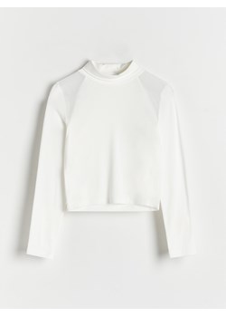 Reserved - Bluzka z przezroczystymI wstawkami - złamana biel ze sklepu Reserved w kategorii Bluzki dziewczęce - zdjęcie 170655807