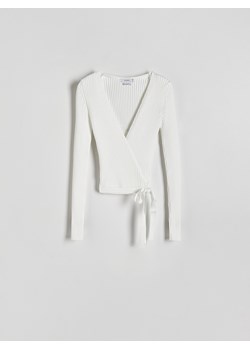 Reserved - Sweter z wiązaniem - złamana biel ze sklepu Reserved w kategorii Swetry damskie - zdjęcie 170655895