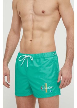 Calvin Klein szorty kąpielowe kolor zielony ze sklepu ANSWEAR.com w kategorii Kąpielówki - zdjęcie 170656686