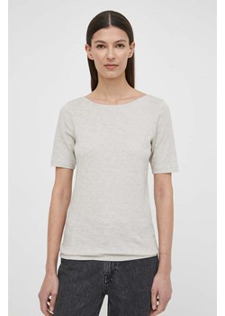 Marc O&apos;Polo t-shirt bawełniany damski kolor beżowy 403226151399 ze sklepu ANSWEAR.com w kategorii Bluzki damskie - zdjęcie 170657148