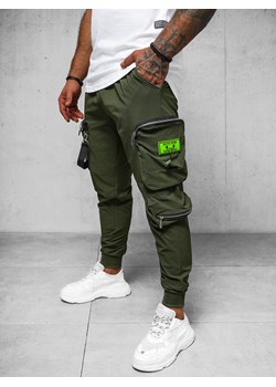 Spodnie męskie chino joggery khaki OZONEE O/PS5519 ze sklepu ozonee.pl w kategorii Spodnie męskie - zdjęcie 170658247
