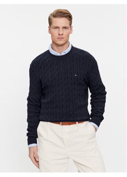 Tommy Hilfiger Sweter MW0MW33132 Granatowy Relaxed Fit ze sklepu MODIVO w kategorii Swetry męskie - zdjęcie 170659425