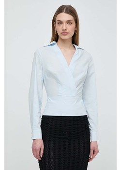 Marciano Guess bluzka bawełniana CORINNE damska kolor niebieski gładka 4GGH04 9869Z ze sklepu ANSWEAR.com w kategorii Bluzki damskie - zdjęcie 170664556