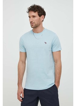PS Paul Smith t-shirt bawełniany męski kolor niebieski gładki ze sklepu ANSWEAR.com w kategorii T-shirty męskie - zdjęcie 170664859