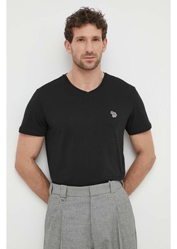 PS Paul Smith t-shirt bawełniany męski kolor czarny z aplikacją M2R.785YZ.M20064 ze sklepu ANSWEAR.com w kategorii T-shirty męskie - zdjęcie 170664869