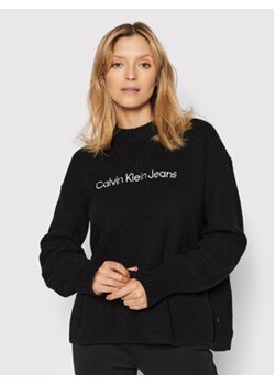 Calvin Klein Jeans Sweter J20J217730 Czarny Relaxed Fit ze sklepu MODIVO w kategorii Swetry damskie - zdjęcie 170667046