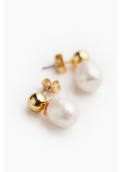 H & M - Pozłacane kolczyki z perełkami - Biały ze sklepu H&M w kategorii Kolczyki - zdjęcie 170667087