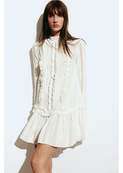 H & M - Sukienka z falbankami - Biały ze sklepu H&M w kategorii Sukienki - zdjęcie 170667105