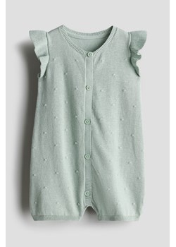 H & M - Kombinezon z bawełnianej dzianiny - Zielony ze sklepu H&M w kategorii Odzież dla niemowląt - zdjęcie 170667266