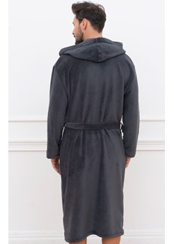 Szlafrok męski z kapturem dł. rękaw Mimas, Kolor grafitowy, Rozmiar L, Italian Fashion ze sklepu Primodo w kategorii Szlafroki męskie - zdjęcie 170680899