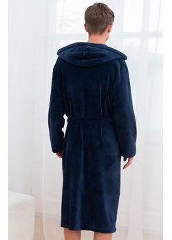 Ciepły szlafrok męski z kapturem granatowy Mimas, Kolor granatowy, Rozmiar XL, Italian Fashion ze sklepu Primodo w kategorii Szlafroki męskie - zdjęcie 170680909