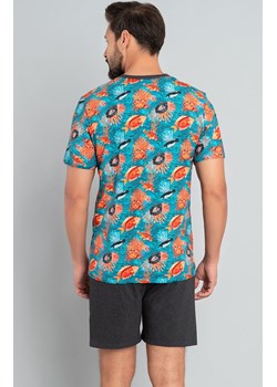 Piżama męska z krótkim rękawem i spodenkami Ocean, Kolor ciemny morski-szary, Rozmiar 3XL, Italian Fashion ze sklepu Primodo w kategorii Piżamy męskie - zdjęcie 170680928
