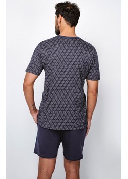 Piżama męska na krótki rękaw z krótką nogawką Ricardo, Kolor granatowy-wzór, Rozmiar M, Italian Fashion ze sklepu Primodo w kategorii Piżamy męskie - zdjęcie 170680947