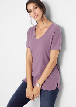 T-shirt z głębokim dekoltem w serek ze sklepu bonprix w kategorii Bluzki damskie - zdjęcie 170682178