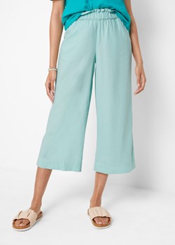 Spodnie culotte z lnem, dł. do łydki ze sklepu bonprix w kategorii Spodnie damskie - zdjęcie 170682396