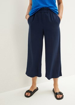 Spodnie culotte z lnem, dł. do łydki ze sklepu bonprix w kategorii Spodnie damskie - zdjęcie 170682547