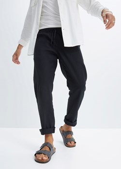 Spodnie chino z gumką w talii, z materiału z lnem, Regular Fit Straight ze sklepu bonprix w kategorii Spodnie męskie - zdjęcie 170682896