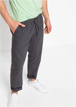 Spodnie chino z gumką w talii, z materiału z lnem, Regular Fit Straight ze sklepu bonprix w kategorii Spodnie męskie - zdjęcie 170682898