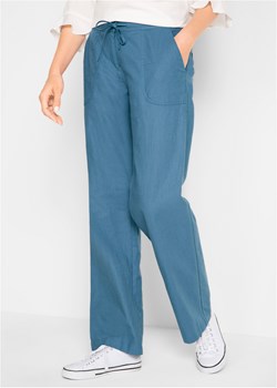 Spodnie lniane z szerokimi nogawkami ze sklepu bonprix w kategorii Spodnie damskie - zdjęcie 170683078