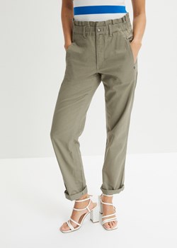 Spodnie twillowe ze stretchem z wygodnym paskiem ze sklepu bonprix w kategorii Spodnie damskie - zdjęcie 170683087