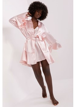 Jasnoróżowa dwuczęściowa piżama damska ze szlafrokiem ze sklepu 5.10.15 w kategorii Komplety bielizny damskiej - zdjęcie 170683225