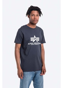 Alpha Industries t-shirt bawełniany Basic T-Shirt kolor granatowy z nadrukiem 100501.02 ze sklepu ANSWEAR.com w kategorii T-shirty męskie - zdjęcie 170685258