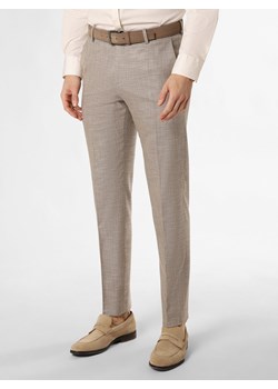 Finshley & Harding Spodnie - Mitch Mężczyźni Modern Fit beżowy wypukły wzór tkaniny ze sklepu vangraaf w kategorii Spodnie męskie - zdjęcie 170685396