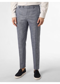 Finshley & Harding Spodnie - Mitch Mężczyźni Modern Fit granatowy wypukły wzór tkaniny ze sklepu vangraaf w kategorii Spodnie męskie - zdjęcie 170685397