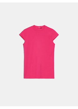Mohito - Różowa bluzka z krótkim rękawem - fuksjowy ze sklepu Mohito w kategorii Bluzki damskie - zdjęcie 170686608
