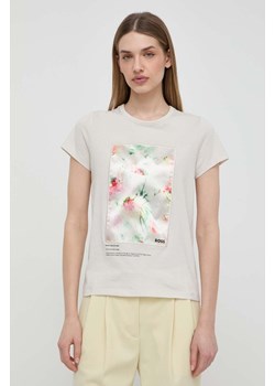 BOSS t-shirt bawełniany damski kolor biały ze sklepu ANSWEAR.com w kategorii Bluzki damskie - zdjęcie 170688885
