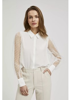 Koszula z ażurowymi rękawami biała ze sklepu Moodo.pl w kategorii Koszule damskie - zdjęcie 170693588