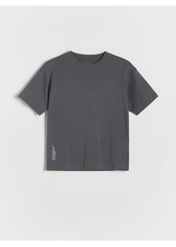 Reserved - Bawełniany t-shirt oversize - ciemnoszary ze sklepu Reserved w kategorii T-shirty chłopięce - zdjęcie 170694907