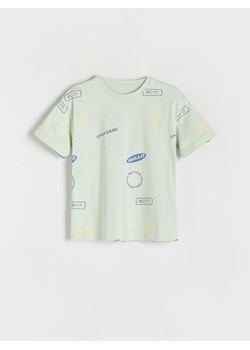 Reserved - T-shirt z nadrukiem - jasnozielony ze sklepu Reserved w kategorii T-shirty chłopięce - zdjęcie 170694909