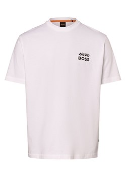 BOSS Orange Koszulka męska - Te_Records Mężczyźni Bawełna biały nadruk ze sklepu vangraaf w kategorii T-shirty męskie - zdjęcie 170695065
