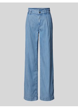 Jeansy z szeroką nogawką i zakładkami w pasie ze sklepu Peek&Cloppenburg  w kategorii Jeansy damskie - zdjęcie 170695378