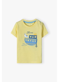 Bawełniany T-shirt z miękkim nadrukiem dla niemowlaka ze sklepu 5.10.15 w kategorii Koszulki niemowlęce - zdjęcie 170697625