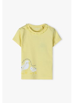Bawełniany T-shirt  dla niemowlaka - żółty ze sklepu 5.10.15 w kategorii Koszulki niemowlęce - zdjęcie 170697656