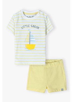 Bawełniany komplet niemowlęcy na lato – T-shirt + szorty ze sklepu 5.10.15 w kategorii Komplety niemowlęce - zdjęcie 170697657
