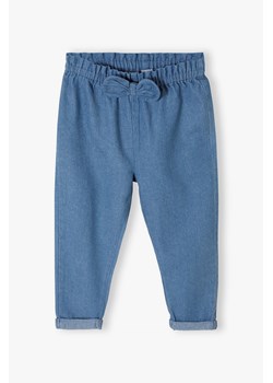 Bawełniane spodnie niemowlęce - niebieskie ze sklepu 5.10.15 w kategorii Spodnie i półśpiochy - zdjęcie 170697689