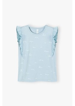 Bawełniana koszulka dla dziewczynki z falbanami ze sklepu 5.10.15 w kategorii Bluzki dziewczęce - zdjęcie 170697757