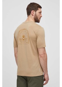 Salewa t-shirt sportowy Eagle Sheep Camp Dry kolor beżowy z nadrukiem 00-0000028910 ze sklepu ANSWEAR.com w kategorii T-shirty męskie - zdjęcie 170705777