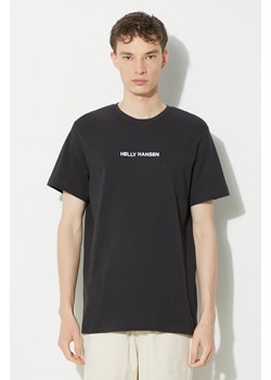 Helly Hansen t-shirt bawełniany męski kolor czarny z aplikacją ze sklepu ANSWEAR.com w kategorii T-shirty męskie - zdjęcie 170705787