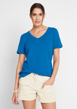 T-shirt z dekoltem w serek ze sklepu bonprix w kategorii Bluzki damskie - zdjęcie 170706329