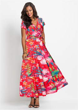Długa sukienka z założeniem kopertowym ze sklepu bonprix w kategorii Sukienki - zdjęcie 170706405
