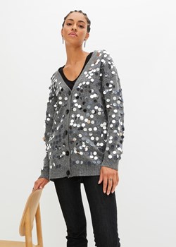 Sweter rozpinany z cekinami ze sklepu bonprix w kategorii Swetry damskie - zdjęcie 170706687